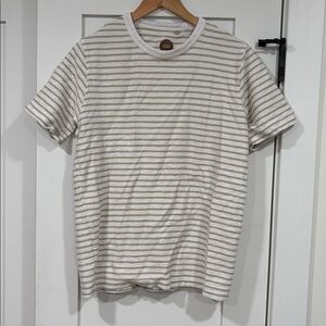 Common People Mens Stone Cornell Boucle Texture Striped T-Shirt Size M